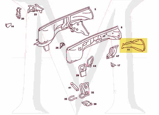 62_3056L INNER FENDER REINFORCEMENT